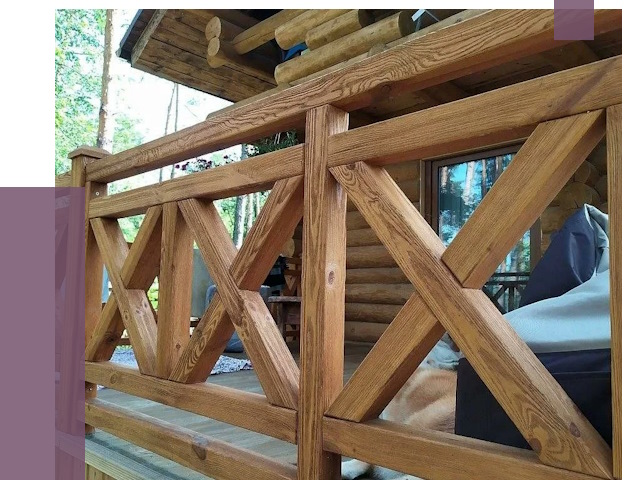 Деревянные перила под ключ в Елабуге от 7596 руб. 