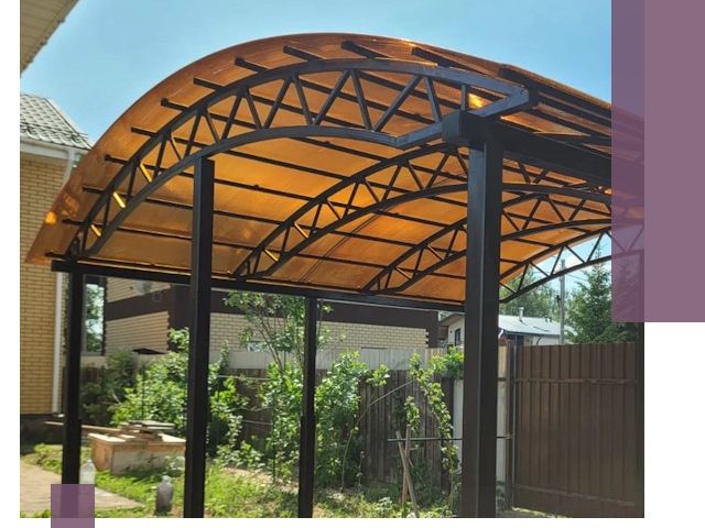 Изготовление навесов под ключ в Елабуге из качественных материалов