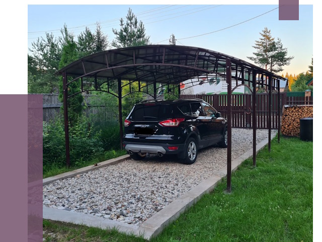 Навесы для автомобиля в Елабуге от 13014 руб.  | ПРОЛЁТ-Лбг