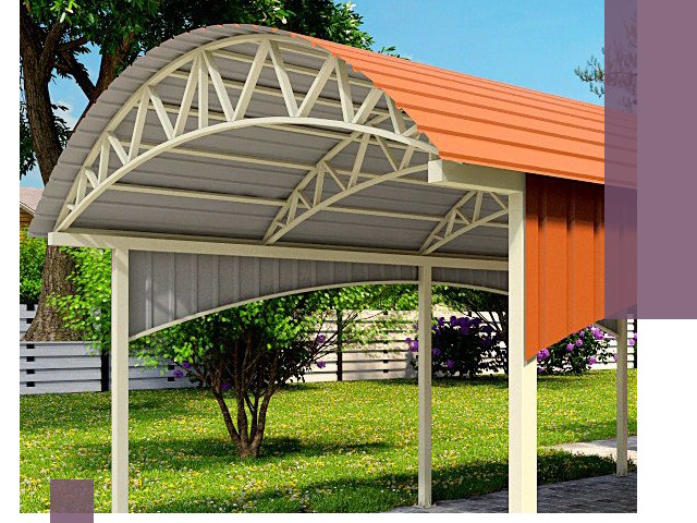 Навесы из профнастила под ключ в Елабуге — установка и монтаж