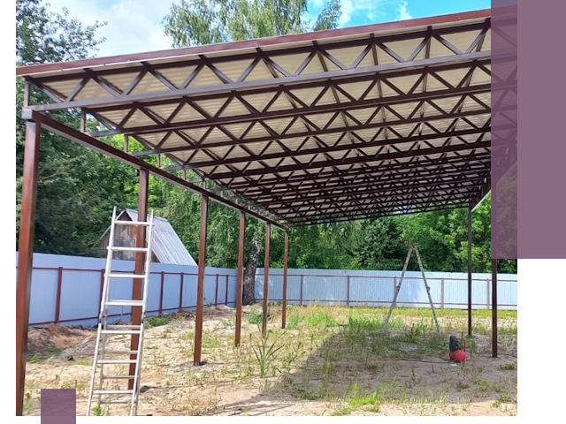 Односкатные навесы под ключ в Елабуге — изготовление и монтаж