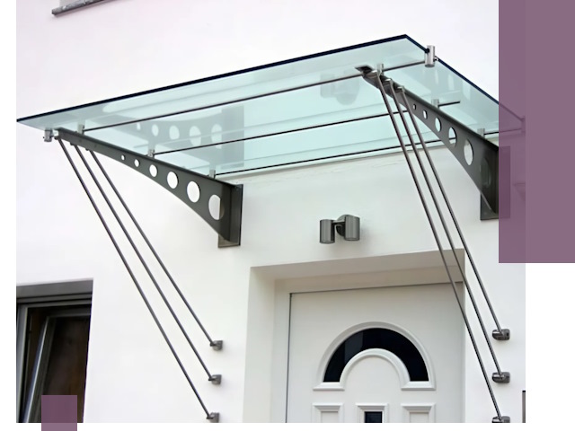 Козырьки над входом под ключ в Елабуге — изготовление и монтаж