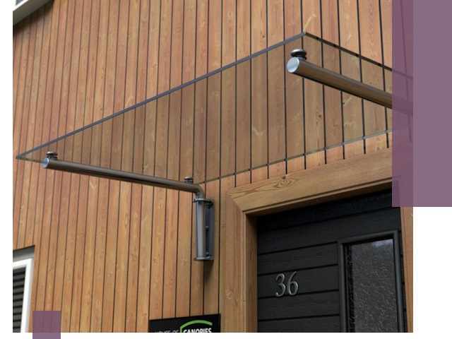 Стеклянные козырьки на входы и фасады в Елабуге